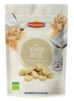MorgenLand Kokos-Bites Ingwer Kokossnack 125g