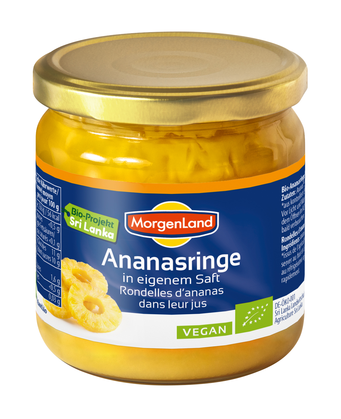 Morgenland Ananasringe in eigenem Saft 370g/nl