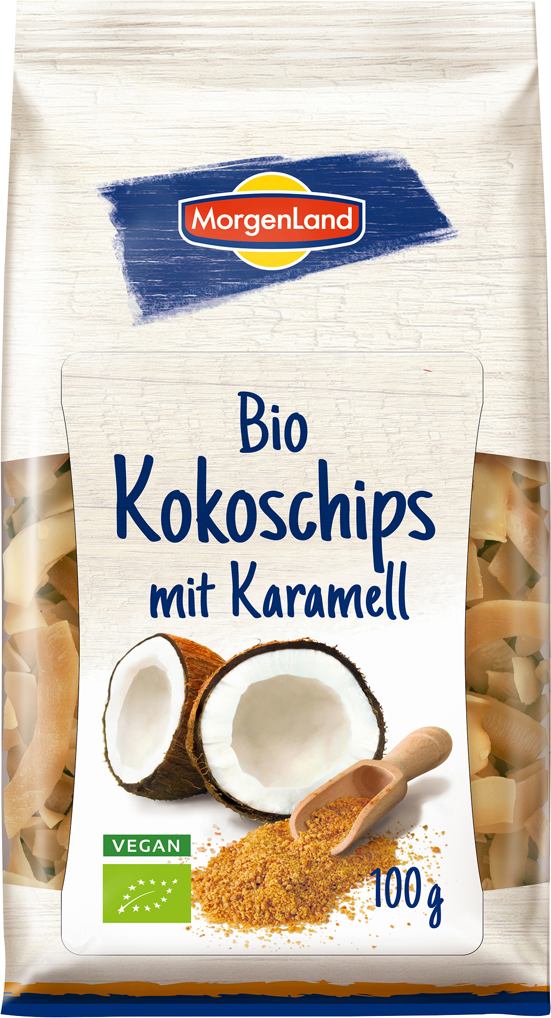 Morgenland Kokoschips Karamell 100g/nl