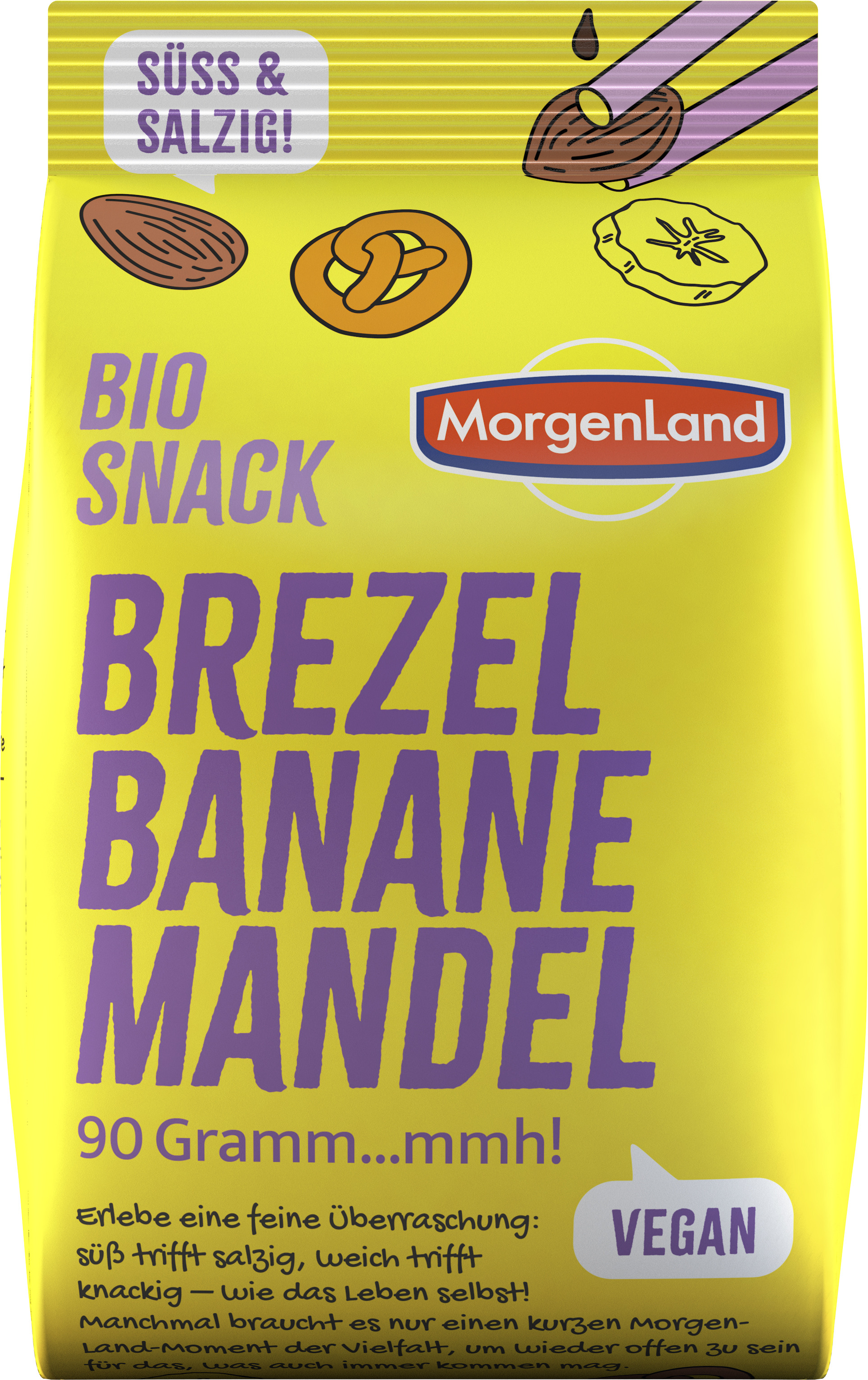 MorgenLand Snack Bretzel Banane Mandel 90g